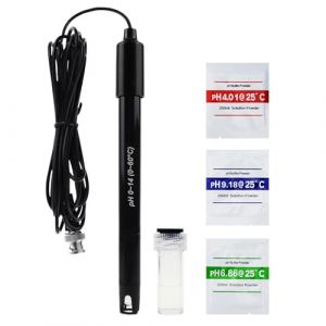 &Eacute;lectrode pH Rempla&ccedil;able - C&acirc;ble Long de 300cm - Mesure 0-14 pH - Haute Pr&eacute;cision - Connecteur BNC + Poudre d'&Eacute;talonnage - Compatible pH-m&egrave;tre et Contr&ocirc;leur pH - Pour Labos, Hydroponie, Aquariums (DP-GLOBAL, neuf)