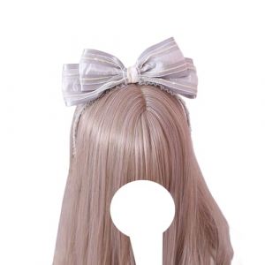 Accessoires for cheveux Lolita Fashion, serre-t&ecirc;te en fil gris, serre-t&ecirc;te n&oelig;ud, serre-t&ecirc;te de demoiselle d'honneur, &eacute;pingle &agrave; cheveux cosplay for filles (FFNWFHZ, neuf)