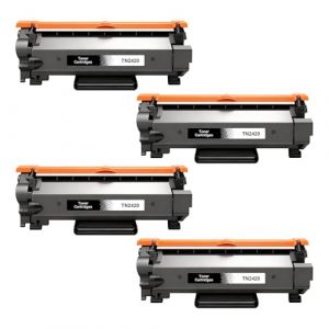 4 x Toner TN2420 TN-2420 Compatible avec TN2410 TN 2410, pour Brother MFC L2710DW, L2710DW, MFC-L2710DN, HL-L2350DW, DCP-L2530DW, HL-L2375DW, MFC-L2750DW, HL-L2310D, MFC-L2730DW, HL-L2370DN (Evelyy, neuf)