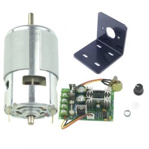 CONQUERALL Moteur DC 775 DC 12V 6000 RPM / 24V 12000RPM Moteur de grande puissance &agrave; couple &eacute;lev&eacute; avec support et contr&ocirc;leur de vitesse 20A (EASFFY, neuf)