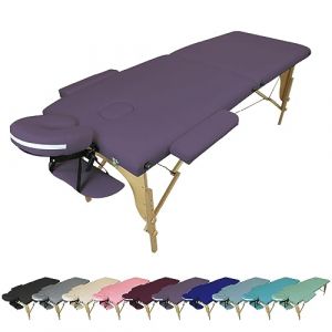 Vivezen - Table de Massage Pliante 2 Zones en Bois avec Panneau Reiki + Accessoires et Housse de Transport - Plusieurs Coloris (EGK Distribution, neuf)