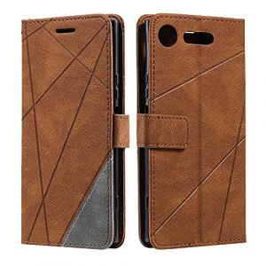SONWO Coque pour Sony Xperia XZ1, Etui en Cuir PU Portefeuille Housse Fermeture Magn&eacute;tique und Flip pour Sony Xperia XZ1, avec Fermeture Magn&eacute;tique, Marron (SONWO EU STORE, neuf)