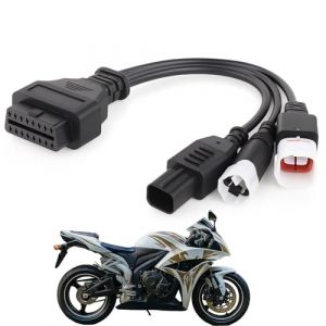 Câble Diagnostic Moto OBD-2 3 4 6 Broches, Adaptateur Lecteur Code Erreur Valise Diagnostic Compatible avec Honda Suzuki Moto Outil Diagnostic Moto OBD-II pour Système Moteur Haute Précision (DeHaiShiGangGang, neuf)