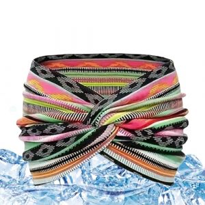 Large bandeau boh&egrave;me pour femme, bandeau &eacute;lastique &eacute;l&eacute;gant pour femmes et filles, pour les loisirs, le yoga, le fitness, le cyclisme, l'ext&eacute;rieur, les mariages, les festivals (HaiFusion Studio, neuf)