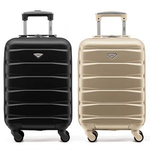 Flight Knight Lot de 2 valises rigides legeres en ABS a 4 Roues Cabine Bagage a Main Approuve Les compagnies aeriennes - British Airways et Taille maximale pour easyJet Grand Sac de Cabine 56x45x25cm (Prime Brands Group FR, neuf)