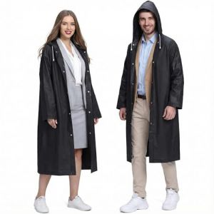 welsberg Poncho Pluie Imperm&eacute;able avec Capuche et Manches, Cape de Pluie R&eacute;utilisable pour Adultes Unisexe, Taille Unique, noir (FlashFire DE, neuf)