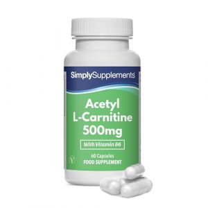 Gélules Acétyl L-Carnitine 500mg avec Vitamine B6 | Soutient la Fonction Psychologique & le Métabolisme Énergétique | Vegan & Végétarien | 60 Capsules - 2 Mois | Fabriqué au Royaume-Uni (SimplySupplements, neuf)