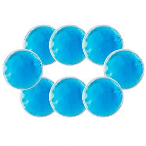 Lot de 8 packs de glace, masque pour les yeux, protection des yeux, compresse froide et chaude en PVC, réutilisable, pack de glace bleu rond, spa pour les yeux, petit pack de glace en gel. (ALLAN NELSON LTD, neuf)