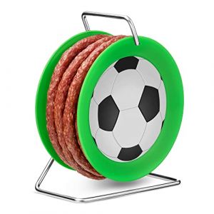 WURSTBARON® Tambour à saucisse en forme de ballon de football, 3,5 m de saucisse de style Cracovie, cadeau pour les fans de sport, snack amusant pour les championnats, 240 g (Wurstbaron, neuf)