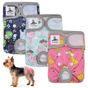 UFO PET Culotte Chiennes Chaleurs M Réutilisables, Couche pour Chien Femelle Lavables (Lot de 3), Culotte très Absorbantes pour Chien avec Fermeture Forte et Flexible (UFO PET-FR, neuf)