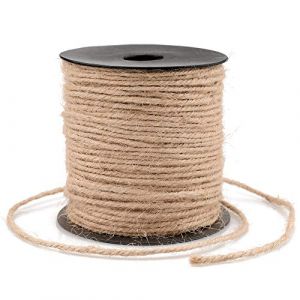 KINGLAKE 3mm Ficelle de Jute,100M Corde de Chanvre,Rouleau Corde Decoratio,Corde Jute,pour Emballage Cadeau, Jardin, Fait Main,Décoration d'intérieur (JH Gardening, neuf)