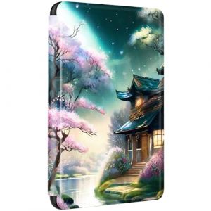 Coque pour Kindle Paperwhite 2018 10e Génération Flip Etui Cuir PU Silicone Case Magnétique Auto Veille/Réveil Anti Chute Cas Champ Peinture Arbre Motif Housse Kindle Paperwhite 10eme Gen (8) (SGKITM, neuf)