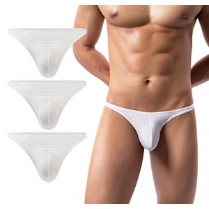 AIEOE Homme Slip Maille Mini Slip Respirant sous-V&ecirc;tement Doux avec Trous D'a&eacute;ration sur Toute la Surface 3 Blanc M (SUGANG, neuf)