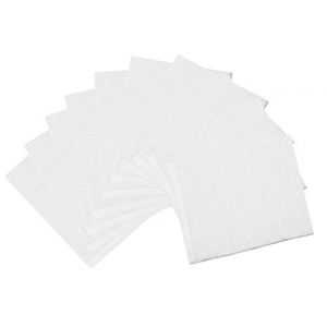 ZOLLNER Set de 10 gants de toilette pour bébés, coton, 17x22 cm, blanc (Zollner24, neuf)
