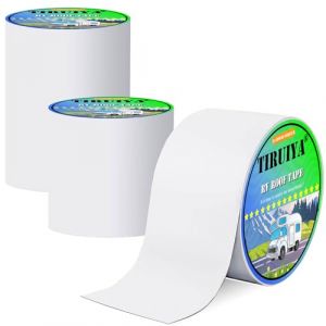 Tiruiya Ruban pour Caravane, Ruban étanche Blanc en butyle, Bande etancheite autocollante bitumeuse pour RV, Camping-Car, toiture, Bateau réparer Les Fuite (5cm x 10m x 1roll) (Tiruiya Online, neuf)