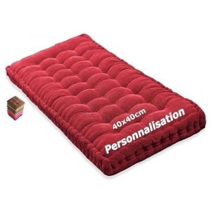 Matelas de Sol capitonné ou Coussin pour Banc de Jardin 1/2/3 Places, Banquette et Chaise Longue Palette, 170 cm, 180 cm, Coussin pour Banc 150 cm Exterieur Interieur sur Mesure(Red 1d,80x40 cm 32x16 (sanroy, neuf)