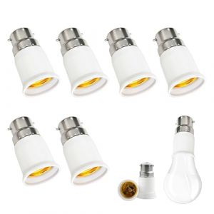6 Pièces Adaptateur B22 e E27, Adaptateur à Vis pour Ampoule Baillonette vers Vis Convertisseur Douille Baïonnette B22 vers E27 0-250V pour Ampoules LED Incandescente Halogène et CFL pour Eclairage (pingdingshanxiaoyaoshangmaoyouxiangongsi, neuf)