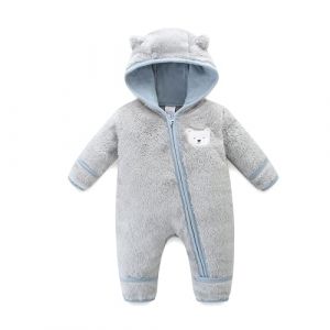 KIDDLETOWN B&eacute;b&eacute; Combinaisons polaire Barboteuses, Gar&ccedil;on et Fille Combinaison Une Pi&egrave;ce avec Capuche, combinaison de neige manteau d'hiver polaire, Nouveau-n&eacute; dessin anim&eacute; barboteuse 0-12 Mois (KIDDLETOWN, neuf)