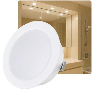 Sweet Led spot encastrable 12V ultra plat mini spots LED 3,5W spot encastrable IP44 pour meuble salle de bain salle d'eau spot de meuble blanc rond 3000K blanc chaud luminaire encastrable ⌀55-60mm (Sweet -led, neuf)