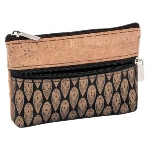 SIMARU Porte-Monnaie en liège Fin avec 2 Compartiments à Fermeture éclair pour Cartes, Billets et pièces de Monnaie - Portefeuille Durable et végétalien pour Hommes et Femmes (Simaru GmbH, neuf)