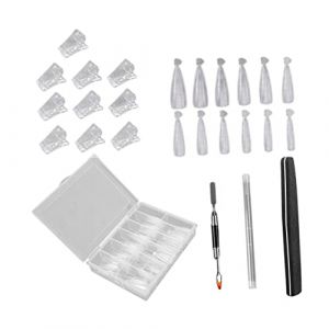 Anneome Kit Manucure Nail Art Compact Pinceau Double T&ecirc;te et Moule Extension Ongles Clips Durables Facile &agrave; Transporter et Appliquer Cadeau Femmes (Zzenpu, neuf)
