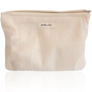 Tcdwla Trousse de Toilette Femme, Trousse Maquillage Femme, Voyage Accessoires Sac Cosm&eacute;tique en Velours C&ocirc;tel&eacute; pour L'&eacute;cole, Les Voyages, Le Shopping (Blanc) (JJDREAM, neuf)