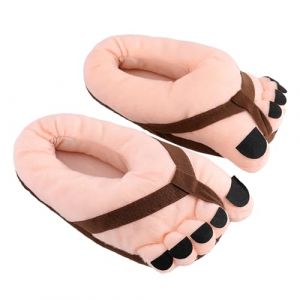 Pantoufles fantaisie en peluche Funny Foot | Chaussures &agrave; gros orteils Pantoufles dr&ocirc;les | Pantoufles Big Toe en coton | Grandes pantoufles au design int&eacute;ressant,chaussures d'hiver pour hommes femmes (feelbiao, neuf)