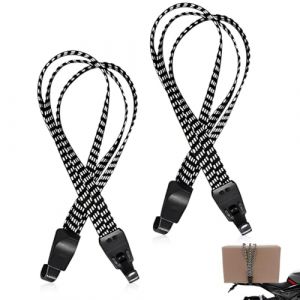 2 Pieces Sangle Bagage Elastique, Tendeurs Elastique avec Crochets, Ceinture de Bagages, Sangle à Bagages en Nylon pour Moto, Code, Valise, Voyage, Casque de Moto (XIANXIAN LI, neuf)