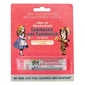 The Unemployed Philosophers Guild Alice au pays des merveilles - Curiouser et Curiouser - Baume à lèvres hydratant agréable au toucher - Fabriqué aux États-Unis (Partytent Kadoshop, neuf)