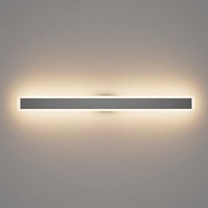 Klighten 30W Applique Longue LED Villa Applique Murale Villa Porche Applique extérieure IP54 Appliques Murales Étanches Gris Foncé Longue Extérieure Lampe de Jardin-100CM, Blanc Chaud 3000K (Klighten-EU, neuf)