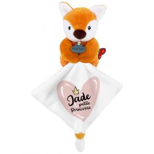 KDO MAGIC - Doudou personnalisé - Personnalisable avec Un prénom - Peluche personnalisée - Cadeau Naissance, garçon, Fille, bébé, Anniversaire (Petite Princesse, Renard) (KDO-MAGIC, neuf)