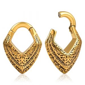 DOEARKO Poids de suspension d'oreille 1 Paire Ecarteur Oreilles en Acier Inoxydable Tunnels d’oreille Piercing Bijoux de Corps pour Femmes Hommes 6mm (Oro) (DOEARKO, neuf)