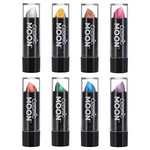 Cosmic Moon - Rouge &agrave; l&egrave;vres m&eacute;tallique - 5g - Pour des l&egrave;vres m&eacute;talliques envo&ucirc;tantes! - Assortiment de 8 couleurs - Include: Argent, Or, Or Rose, Rose, Rouge, Vert, Bleu, Violet (NeonBeauty, neuf)