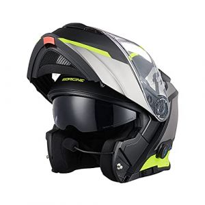ORIGINE Bluetooth Casque Moto Modulable ECE Homologué Casque De Moto Intégré avec Double Visiè (Level Yellow Black,XL) (H&H Sports Protection srl, neuf)
