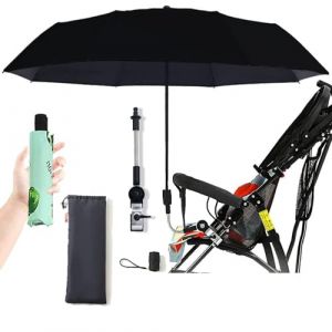 Nakazawa ombrelle poussette, ombrelle poussette universelle universel, Réglable pour tous les modèles de poussettes, ombrelle anti uv poussette.(noir) (liuhao US, neuf)