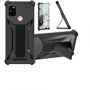 Aroepurt Coque pour Wiko View 5 Coque &Eacute;tui Case Cover Hybride [avec Protection d'&eacute;cran en Verre tremp&eacute;] [Support magn&eacute;tique Pliable] [givr&eacute; r&eacute;sistant aux Empreintes digitales] Noir (Huayijie-eu, neuf)