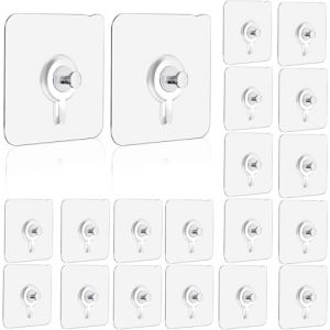 OIXEYA Lot de 20 Adh&eacute;sif Accroche Tableau Sans Percer, Accroche Cadre Fixation Murale Sans Percer, Attache Cadre Adh&eacute;sif Crochets pour Accroche Cadres Photo, Photos, Peintures (DINODANUBE TRADING, neuf)