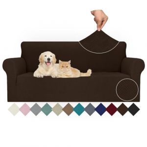 Ystyle Extensible Housse Canapé 3 Places, Universelle Housse De Canapé avec Accoudoirs, Housse Protection Canapém, Sofa Cover Antidérapante, Couvre Canapé pour Chiens Chats Animaux, Café (YSTYLE HOME, neuf)