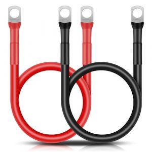 GUNGY Cable Batterie Voiture 14mm&sup2; 50cm C&acirc;ble Onduleur de Batterie 6AWG 12V C&acirc;ble de Batterie avec M8 Cosses &agrave; &oelig;illets pour Camion Auto Moto Marine Solaire Rouge et Noir 2 Pi&egrave;ces (Aprilbee, neuf)