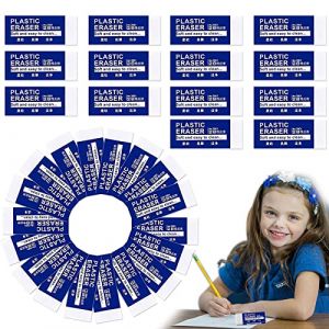 40 Gommes 2B, Gomme douce, Gomme blanche durable En plastique, Mini-gomme Enfants, Set de gommes pour l'&eacute;cole, le bureau, la salle de croquis, la peinture artistique (Kaiwend, neuf)