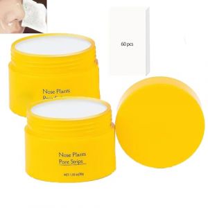Nose Pore Strips - Blackhead Remover, Blackhead Mask with 60 PCS Strips, Black head Remover Peel off Mask, Nose Plants Pore Cleanser Purifying Face Mask for Nose & Face (2Pcs) (XIANWEIRENZHI, neuf)