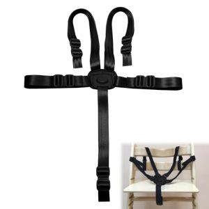 YIZWINS Harnais 5 Points pour Poussette, Harnais Chaise Haute, Ceinture de Sécurité Bébé Harnais, Sangles de Sécurité Ceinture de Sécurité, Adaptable sur Chaise Haute, Poussette(Noir) (YIZWINS, neuf)