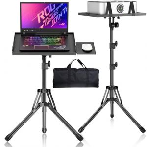 Trépied pour projecteur, support pour ordinateur portable avec plateau de souris, hauteur réglable de 66 à 142 pouces, trépied pliable pour projecteur avec sac de transport, support portable pour (NEXUSCORP LLC, neuf)
