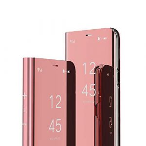 COTDINFORCA Cover pour Samsung Galaxy A51 5G（2020） Coque Flip, Makeup Mirror Case Mince Plating Clear View Folio Portefeuille Antichoc Housse &Eacute;tui pour Samsung Galaxy A51 5G Mirror PU Rose Gold MX. (COTDINFOR, neuf)