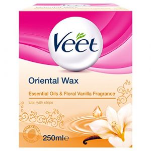 Cire chaude orientale Veet aux huiles essentielles et vanille florale -Passe au micro-ondes -250 ml (Direct Care ltd, neuf)