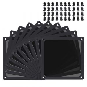 BRIEFCEC Ventilateur PC Filtre Grille Ventilation Filtre anti Poussière PC, 140mm Magnétique PVC Cadre pour PC Grille Ventilateur/Alimentations/Modems/Routeurs(NYLON, 140 * 140mm, 10Pièces, Noir) (BRIEFCEC, neuf)