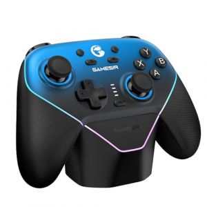 GameSir Super Nova Multiplatform Game Controller – 2.4G Wireless for PC/Switch/iOS/Android – Hall Effect Joystick & Triggers, 1000Hz Polling, Magnetic Faceplate, RGB Lighning,Charging Dock (Bleu) (JOBBALON, neuf)