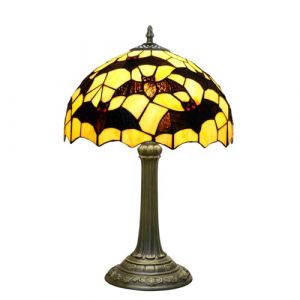 NUODITOS Tiffany lampe noir chauve-souris style vitral lampe de table chambre à coucher vintage lumière de côté lit pour bureau à la maison art artisanat décor antique lumière d'accent (nuodidengshi, neuf)