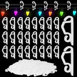 SLTAXAR 100 Pcs Crochet de Goutti&egrave;re Plastique pour Guirlande No&euml;l Accroche Guirlande Gouttiere Crochet Guirlande Exterieur Crochet Gouttiere Guirlande Attache Guirlande Lumineuse No&euml;l (Smaejhgmlsbj, neuf)