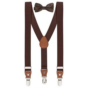 BomGuard Enfants bretelles Set 2-7 ans + noeud papillon,marron fonc&eacute; (BomGuard, neuf)